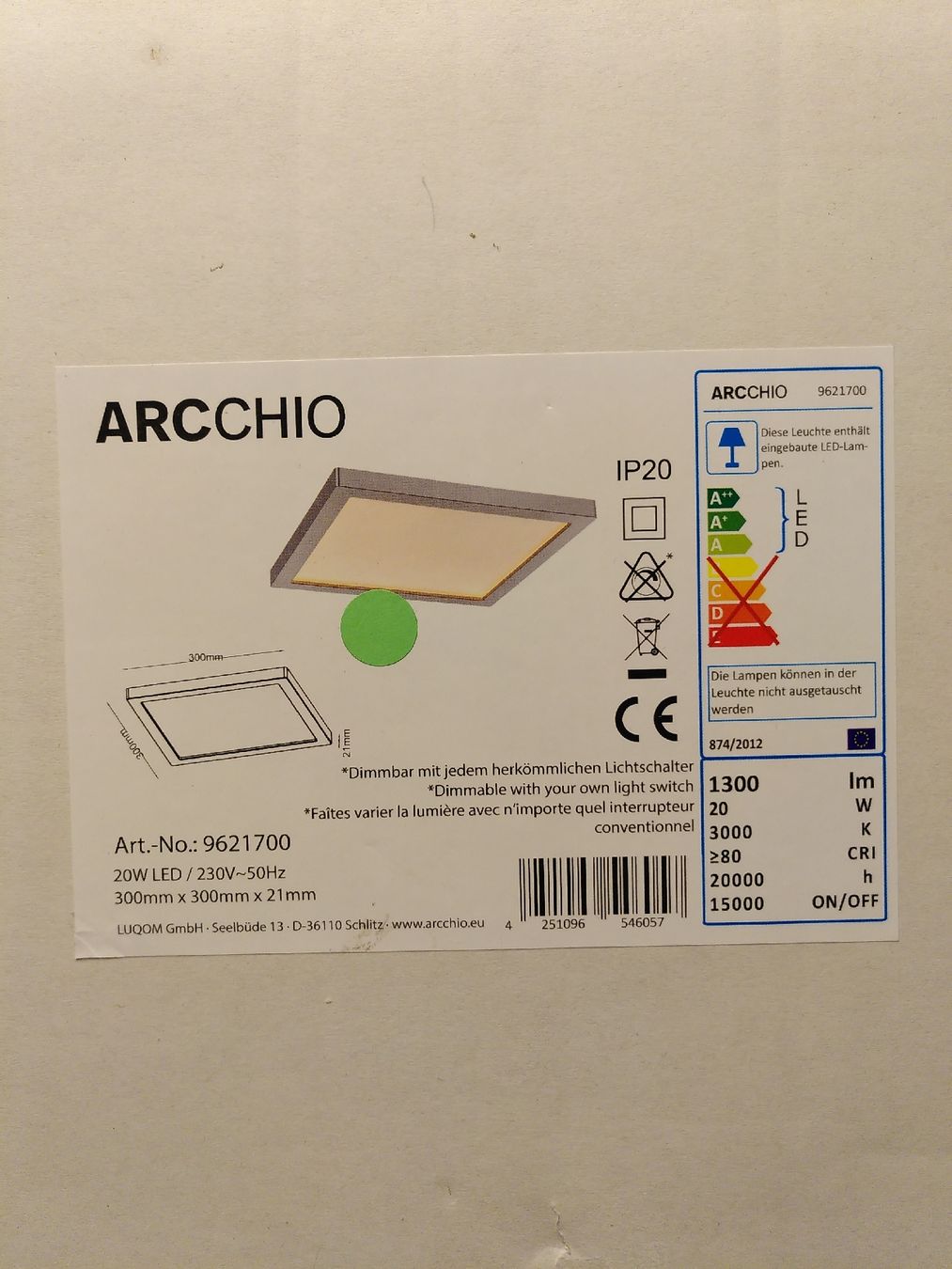 Lampadari & plafoniere: LED-Deckenleuchte Solvie, silber, eckig, 30 x 30 cm – Usato da Aarburg venduto da Froschix 3