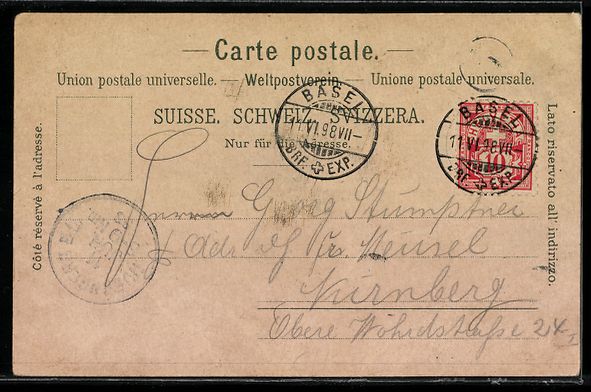 Cartoline postali: Litho Basel, Strassburger-Denkmal, Alte  – Usato da Berlin venduto da bartko-reher 1