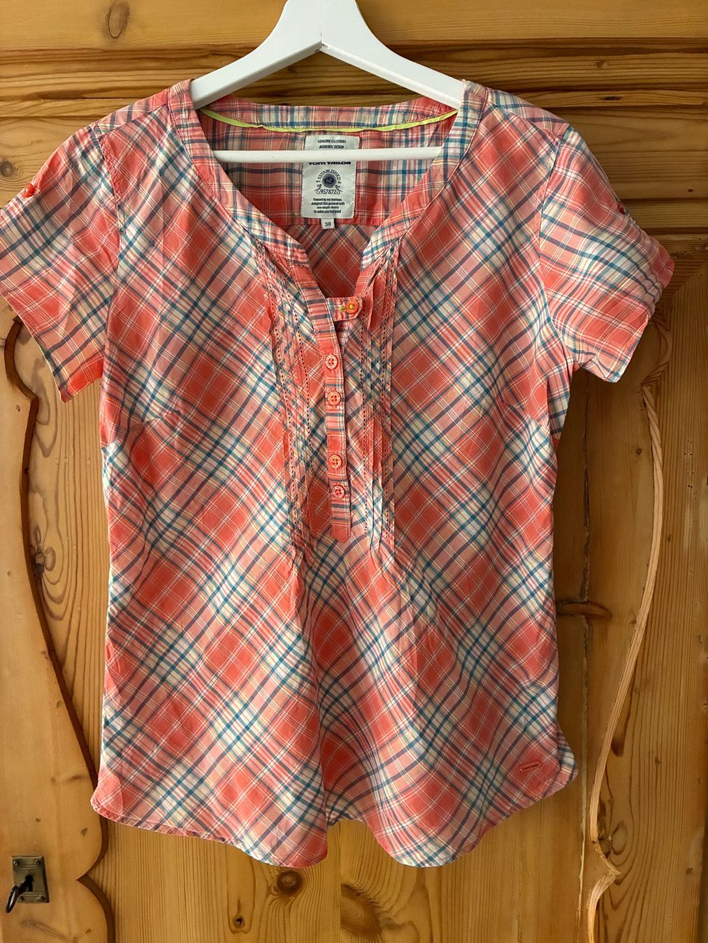Tom Tailor Camicette: Leichte Tom Tailor Bluse Gr. 38 rot kariert – Usato da Bättwil venduto da tre_tj9g
