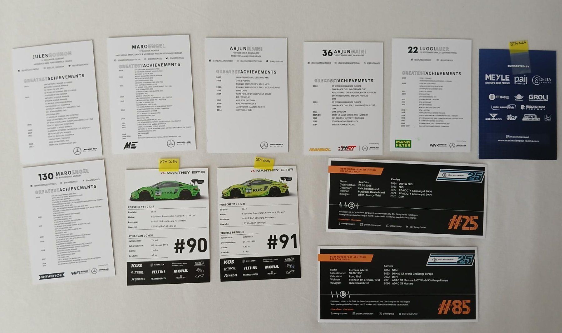 Autografi: Konvolut 11x Autogrammkarten DTM 2024 – Usato da Aarburg venduto da Hktm 1