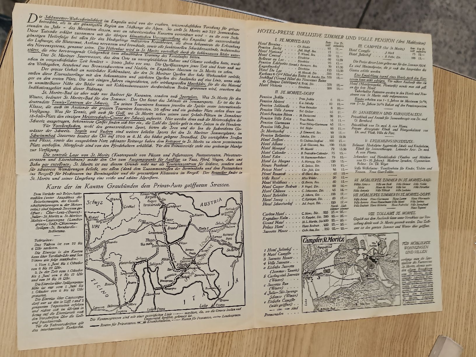 Documenti: Alter Prospekt / Bad St Moritz - Preisliste Sommer 1924 – Usato da Brugg AG venduto da Ente015 2