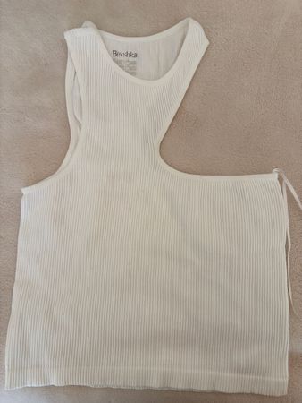 Top asymétrique blanc Bershka, taille S/M