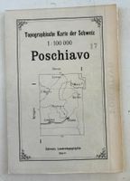 TOPOGRAPHISCHE KARTE 1:100000 POSCHIAVO ÜBERDRUCK 1910