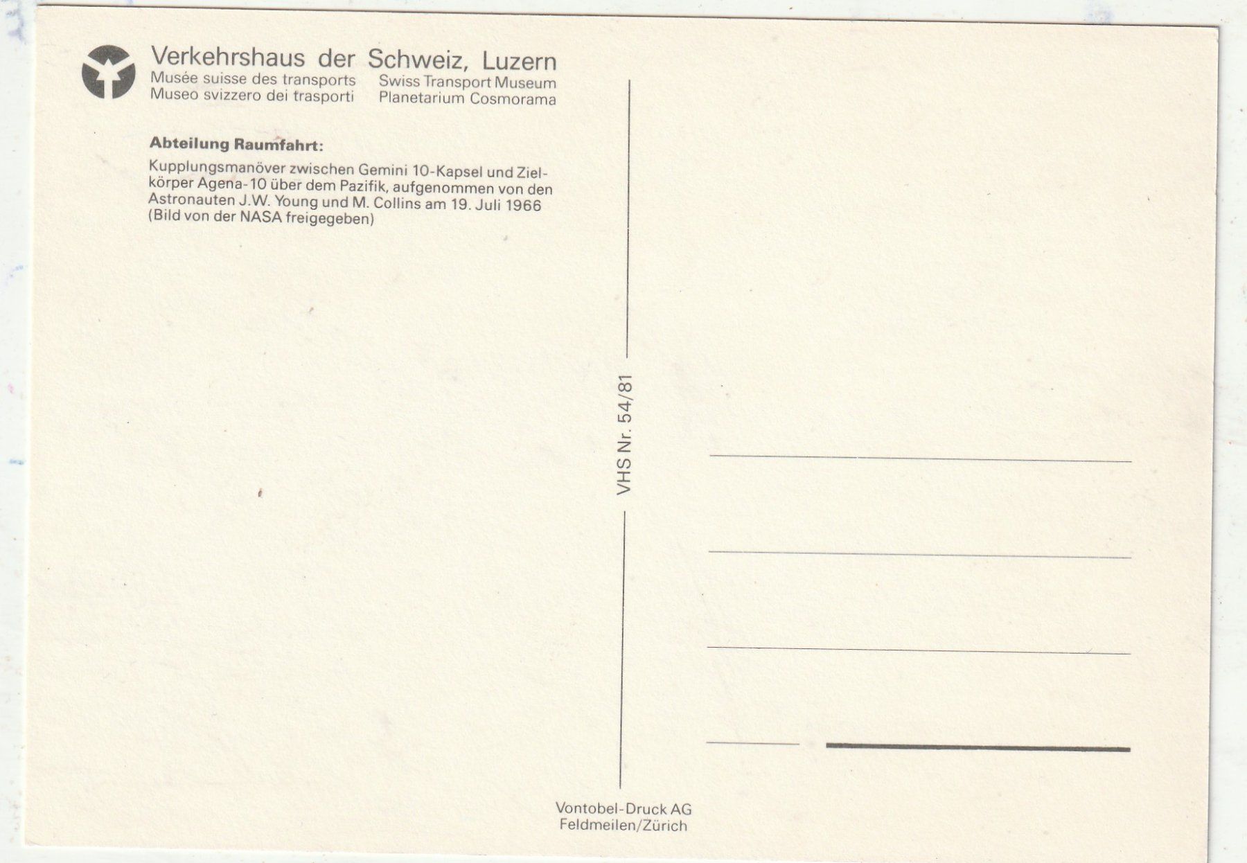 Ansichtskarten: 5 Karten NASA Mondmission 1969 – Gebraucht aus Lumbrein von made02 1