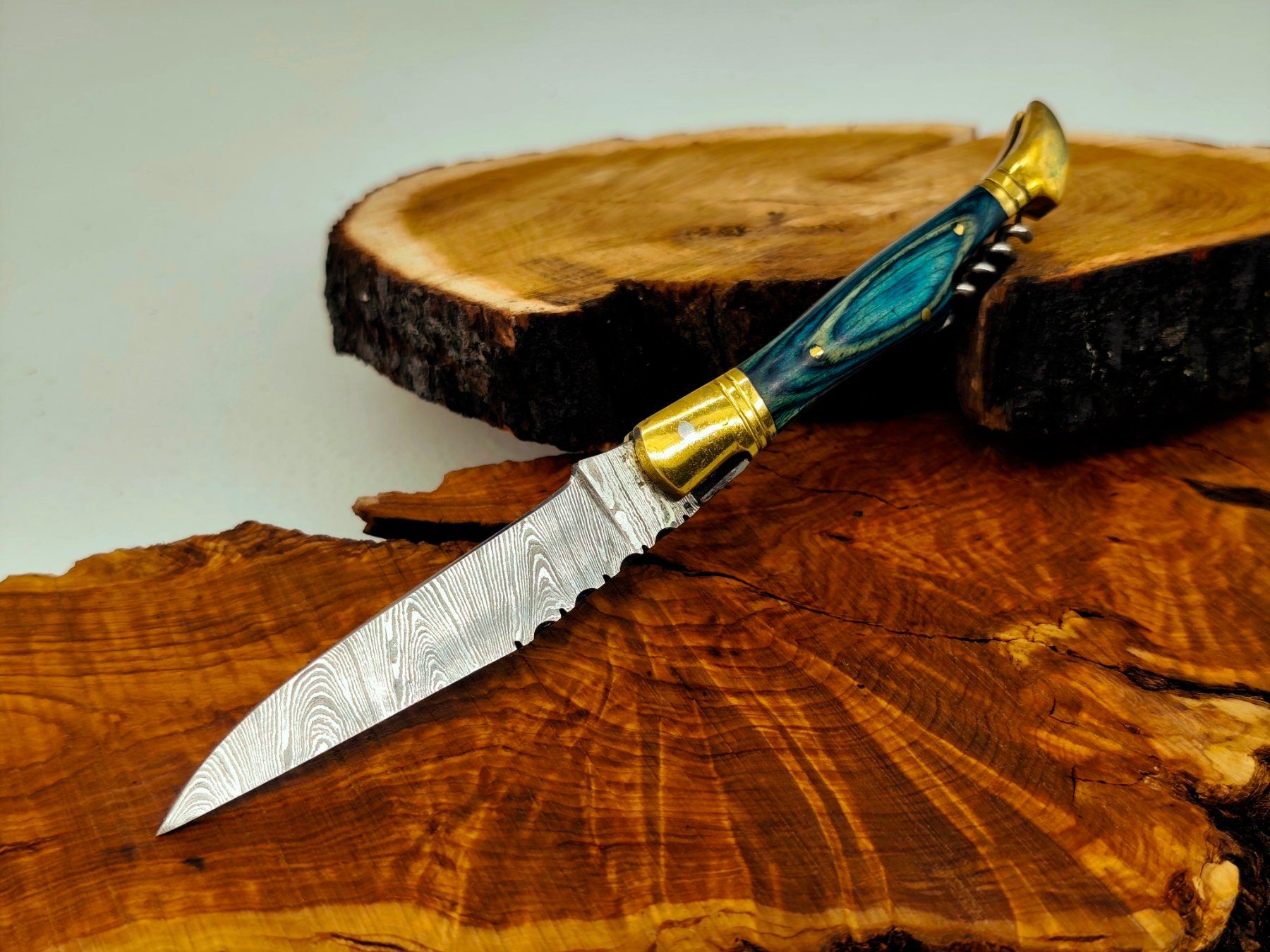 Accessori: Laguiole Damast Messer Klappmesser echtes Damastmesser – Nuovo e nell'imballaggio originale da Arlesheim venduto da Premius_1 1
