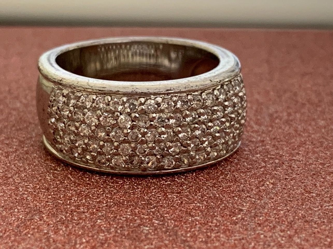 Ringe: Silberring 5 reihig white stone (gr.60) – Gebraucht aus Dittingen von Bellevista