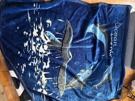 Couverture polaire dauphin 190/220  bleu marine🐳💦