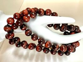 Handgeknüpfte Longkette - 82cm - rotes Tigerauge – Vintage