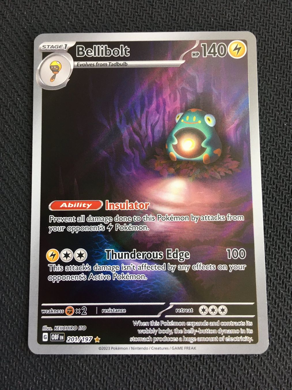 Pokémon Carte collezionabili: OBF 201 Bellibolt - Obsidianflammen -EN- – Nuovo (secondo la descrizione) da St.Gallen venduto da Punktchen01