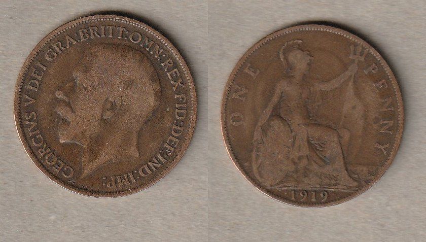 Tutti le monete: Grossbritanien, 1 Penny 1919 – Usato da Allschwil venduto da Coinfreak