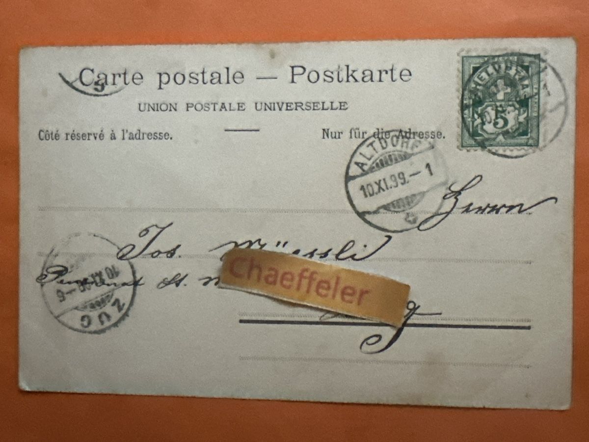 Ansichtskarten: 1899 Bellinzona Le Château  – Gebraucht aus Zürich von Chaeffeler 1