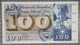 Unzirkulierte 100 Franken "St. Martin Banknote von 1973