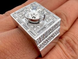 Solitär 2.1ct Diamanten 1.6ct Ring 18k Gr 59 GGTL *S1853
