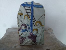 Frühe geistliche Fayence / Keramikfigur