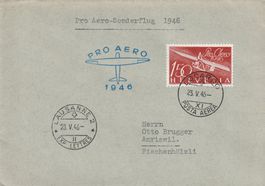 Flugpost Brief-Locarno-Lausanne-1946
