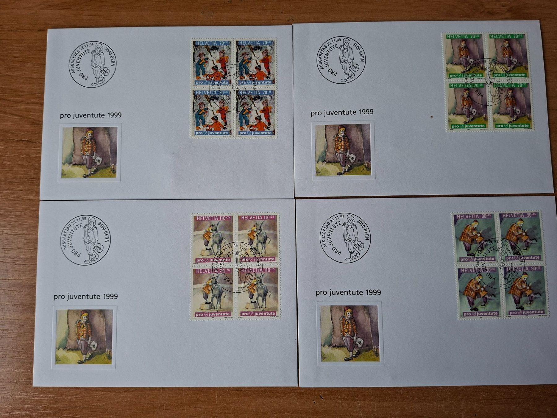 Tutti i francobolli: FJ1999 - FDC Pro Juventute 1999 B4 – Usato da Trélex venduto da Phil_Albert