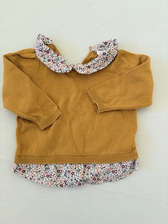 Senf gelb Pullover Baby Mädchen Gr. 74/80