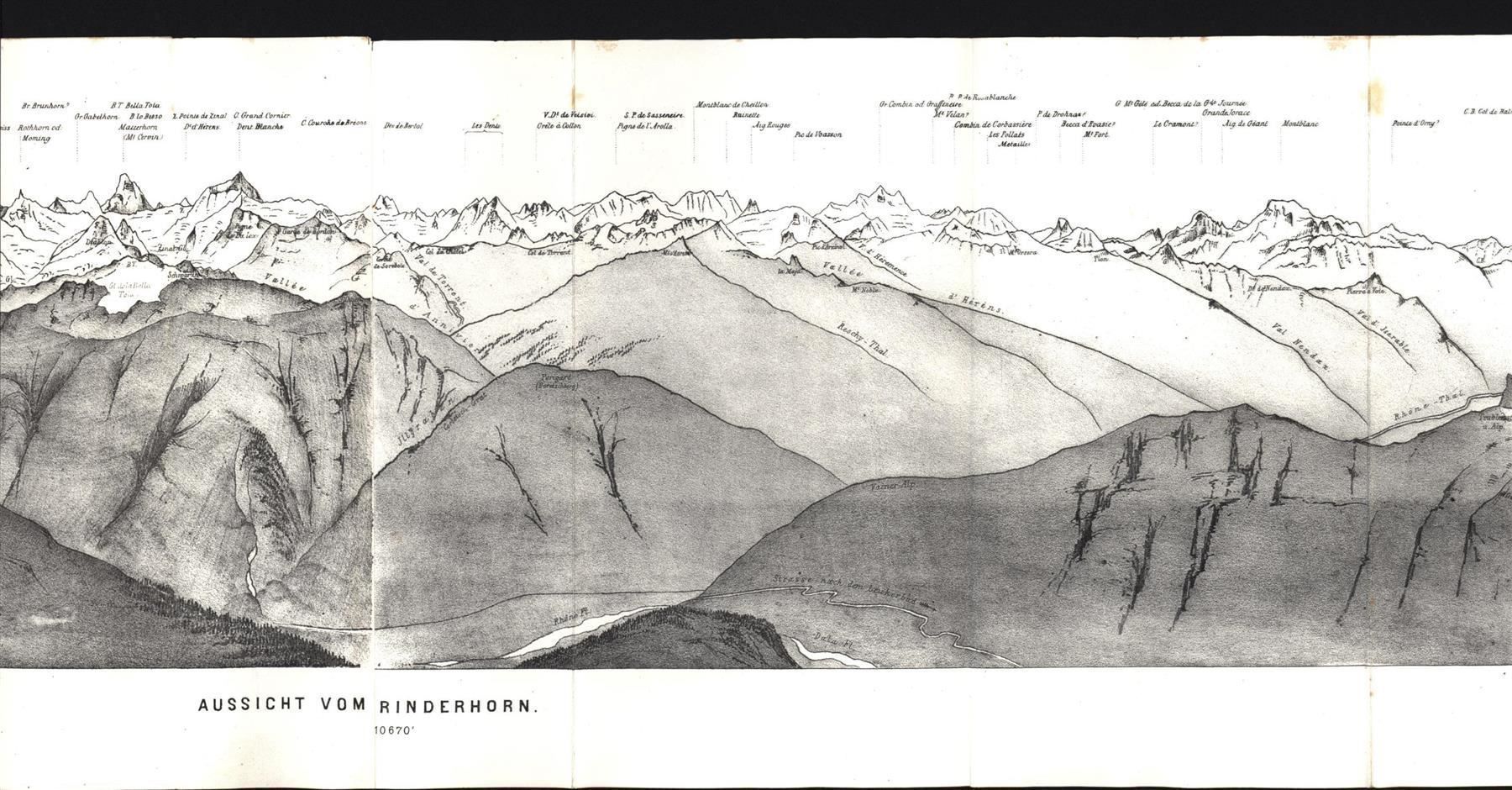 Gravures: Rinderhorn Panorama 1854 – D'occasion à Rafz par Helvet32