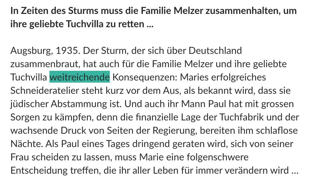 Libri: Sturm über der Tuchvilla - Anne Jacobs – Usato da Frauenfeld venduto da AlphaCentauri_369_ 1