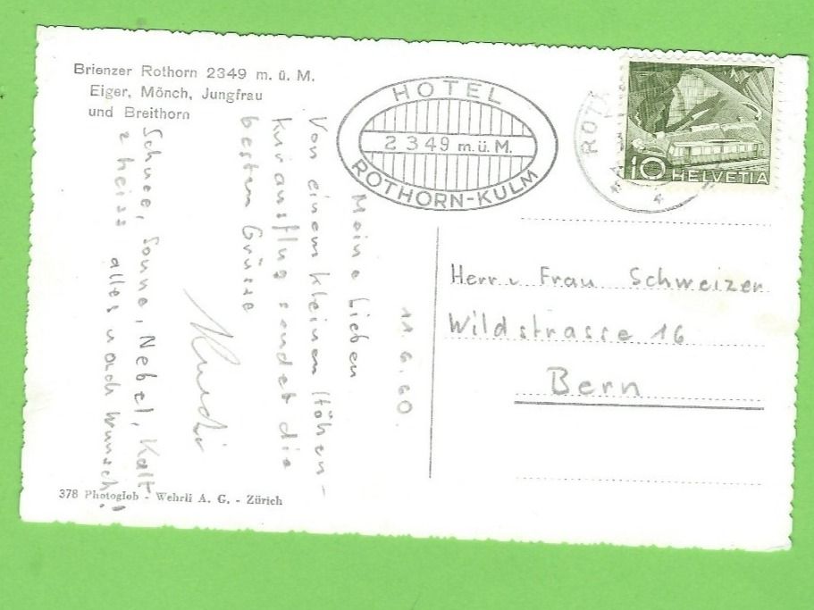 Cartoline postali: Brienzer Rothorn, Eiger, Mönch, Jungfrau – Usato da Zürich venduto da t24_de 1