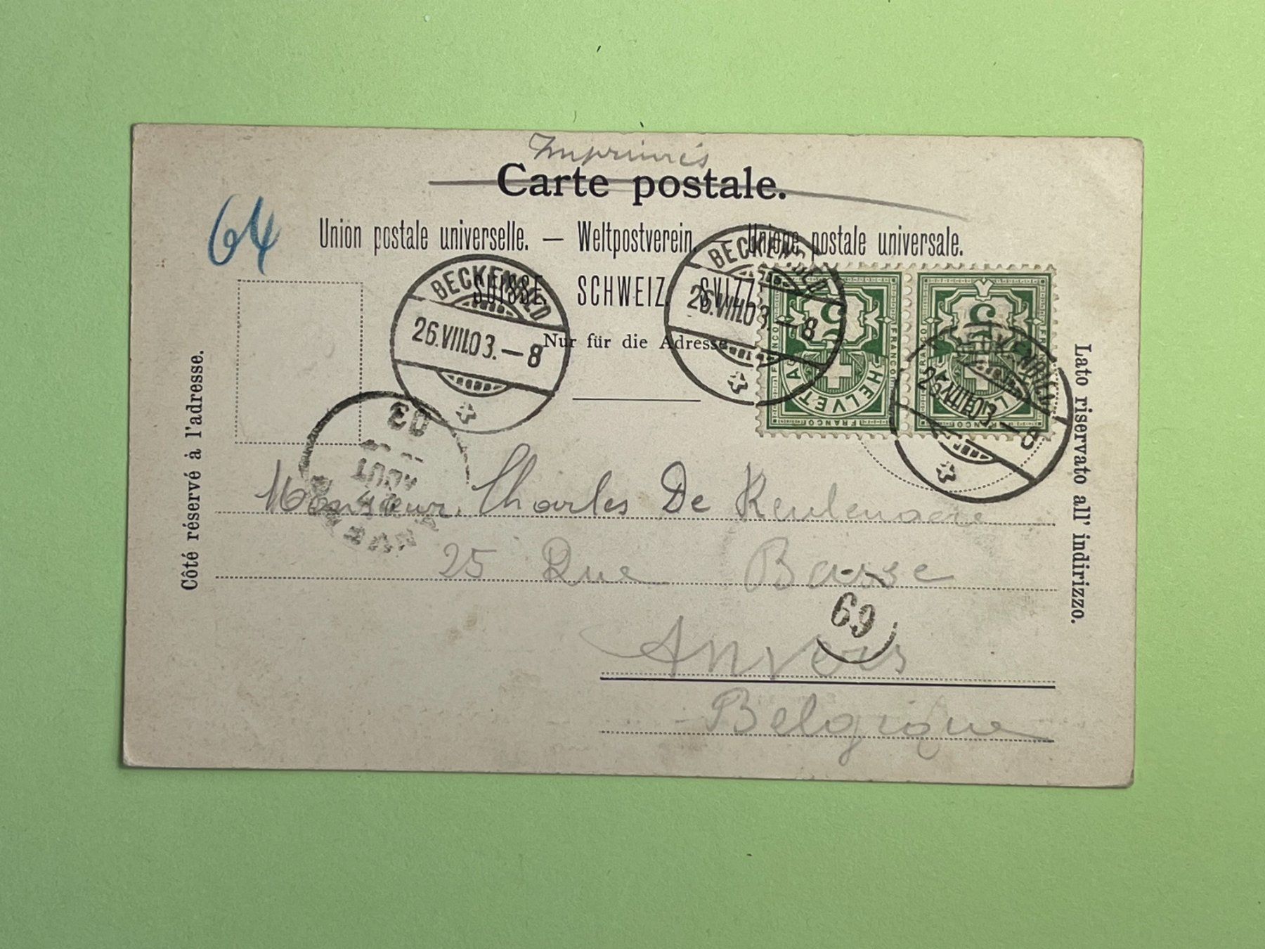 Ansichtskarten: Spiringen - vor 1903 – Gebraucht aus Steg VS von danwer74 1