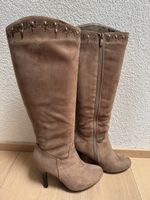 Super Made Stiefel, Gr. 38, Beige mit Absatz
