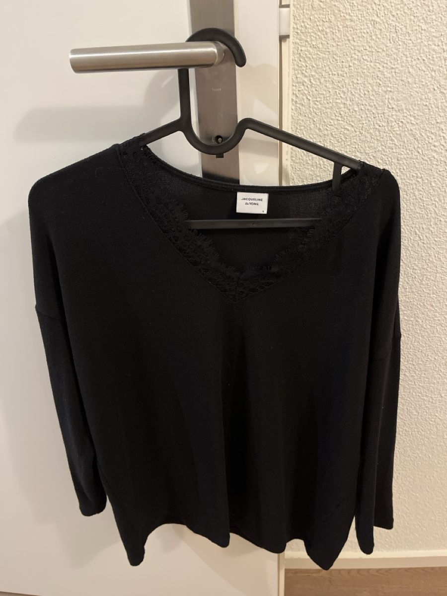 Maglioni & Felpe: Schwarzes Langarmshirt mit Spitze Gr. S Jacqueline de Yon – Usato da Richterswil venduto da ste_yzq7