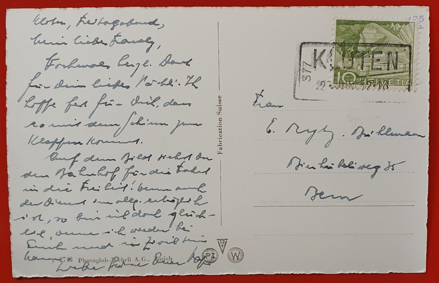 Cartoline postali: Kloten 1952 - Bahnhof – Usato da Kreuzlingen venduto da Rschweiz1 1