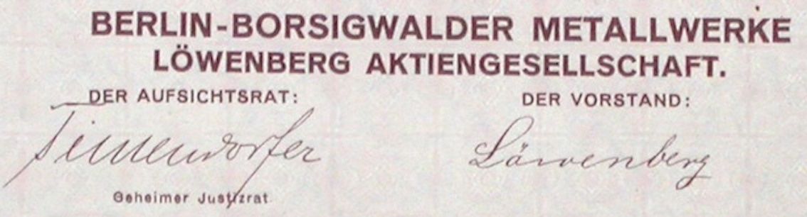 Documenti: Berlin-Borsigwalder Metallwerke Löwenberg, Berlin - 1923 – Usato da Solothurn venduto da Sgasche 1