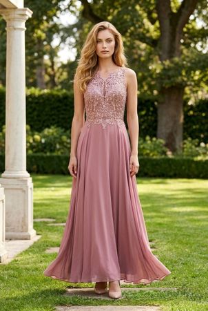 Elegantes Abendkleid, Rouge Dunkel Gr. 34