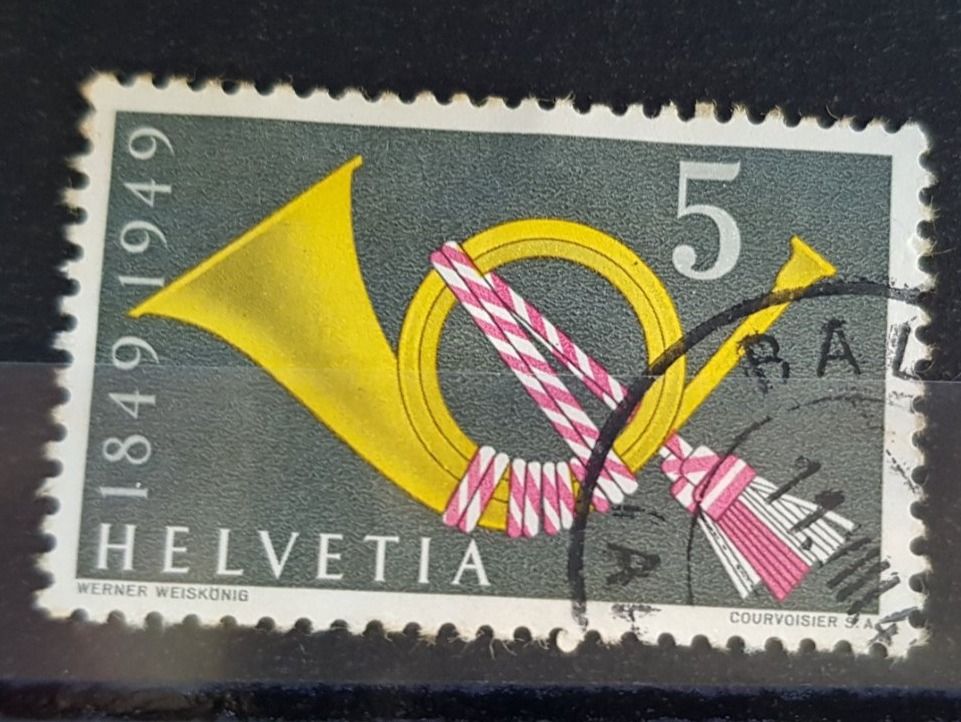 Tutti i francobolli: 1949  Weltpost + 100 J. Eidg. Post      / 481 – Usato da Rümlang venduto da coh_87ww 1