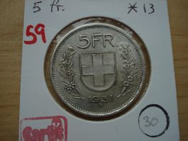 (59)  5 Franken  1931  13*