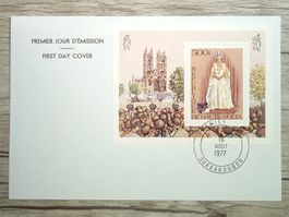 TR87 Enveloppe + Timbre Haute Volta 1977 Silver Jubilee QE2