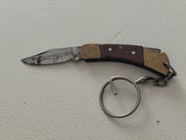 Taschenmesser Schlüsselanhänger Holz Messing gebraucht