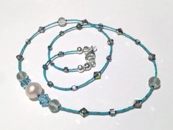 Ketten: ULTRA FEINES TÜRKIS COLLIER SWAROVSKI – Neu (gemäss Beschreibung) aus Basel von Chili007 2