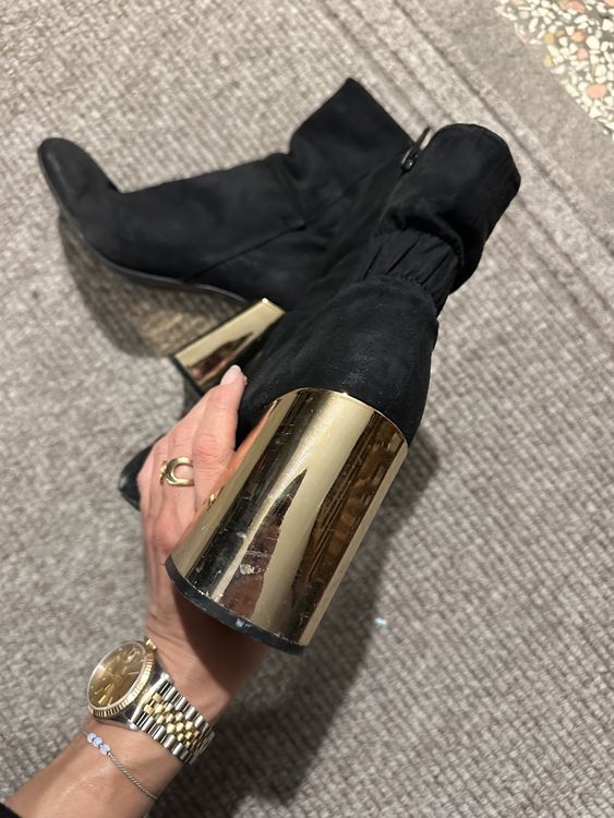 Wunderbar Stiefeletten Schwarz Mit Gold Bilder