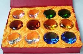 12 x Glas-Kristall Diamant + Box, Kristalle, neu & ovp