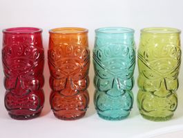 4 unbenutzte Tiki Gläser Glas Trinkglas neu