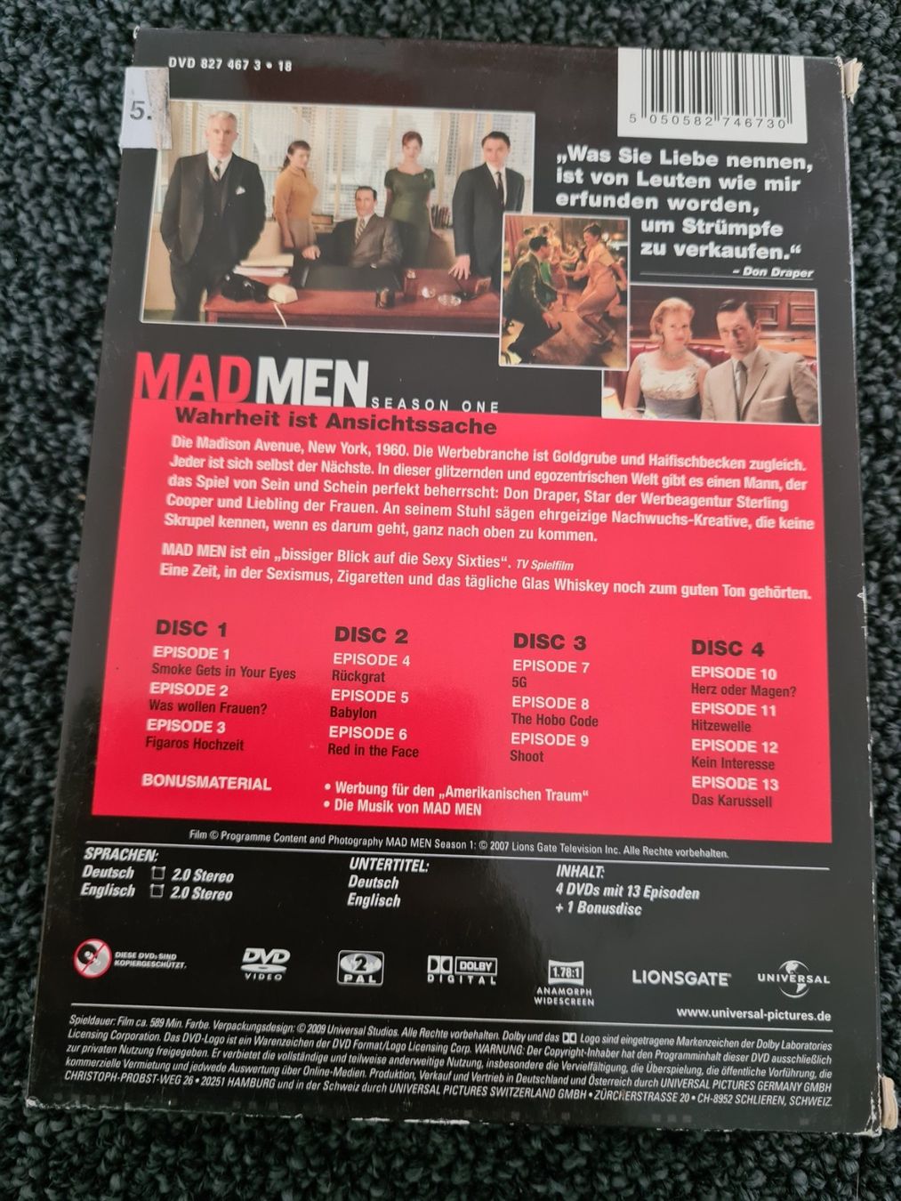 Tutti i DVDs: MAD MEN STAFFEL 1 – Usato da Ruswil venduto da jan_bxl5 1