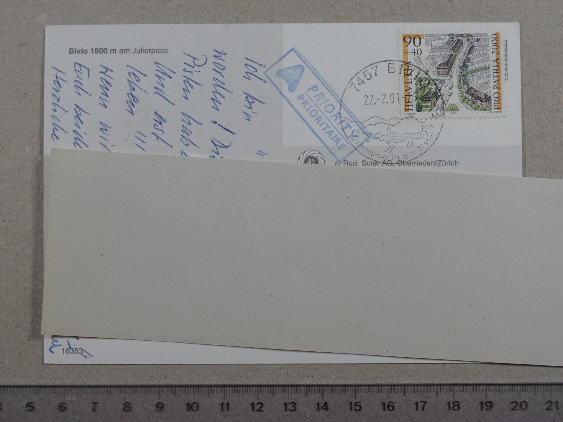 Cartoline postali: Bivio, Julierpass, Abend, 2001 – Usato da Lenzburg venduto da fh1 1