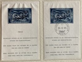 1945 Spendeblock W21 ET gestempelt und (*), SBK 700 Fr.