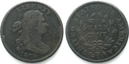 USA 1/2 Cent 1804 Spike chin DRAPED BUST HALF CENT Kupfer
