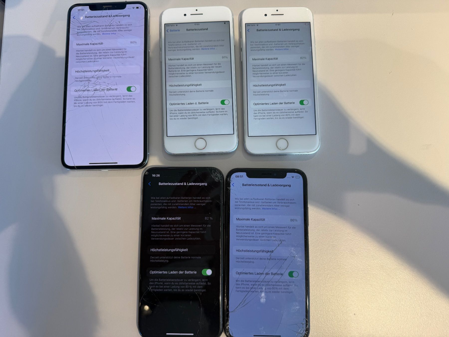 Apple Handys / Smartphones: 5 Stück iPhones – Gebraucht aus Siebnen von icrservicesolutions