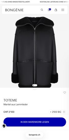 Toteme Sherling Winterjacke schwarz Grösse XS/S
