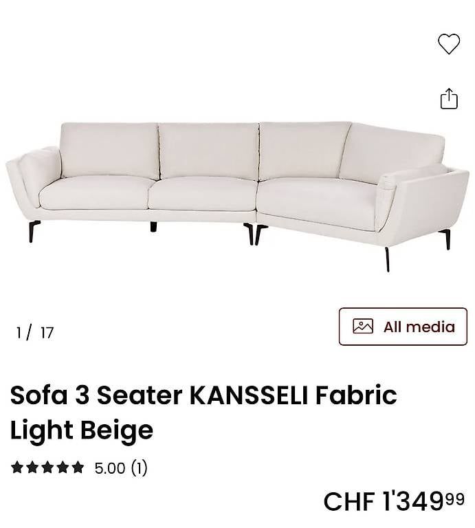 Beliani Sofas: Sofa bis zu 5 Personen – Gebraucht aus Ebikon von jimmy046 1