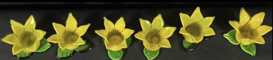 Murano Kerzenständer: Murano Glas Teelicht Halter,  gelbe Tulpen – Gebraucht aus Zollikerberg von Jvac