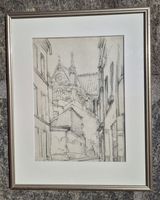 Dessin au crayon de Henri Robert, St Denis Paris