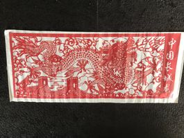 Scherenschnitt rot 123 x 50 cm