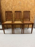 3er Set Antike Stühle, Holz, Wiener Geflecht, guter Zustand