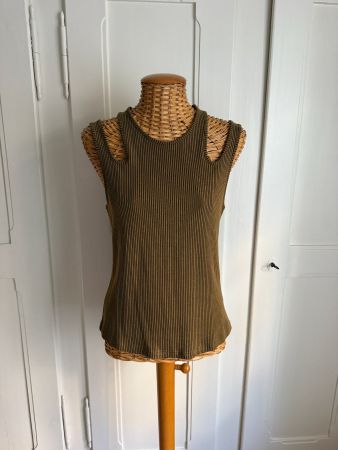 HUND HUND - Tank Top olivgrün gerippt M
